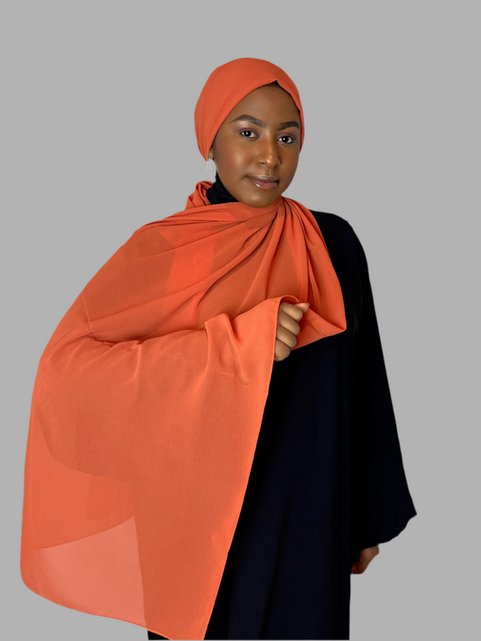 Bright Orange Hijab (Chiffon)