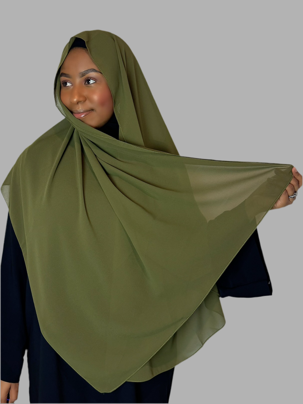 Army Green Hijab (Chiffon)