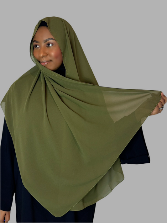 Army Green Hijab (Chiffon)